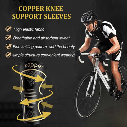 🔥 Pro-Favorite Copper Compression Knee Brace – Nylon – Graduated Support for Sports & Recovery 💪