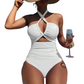👙 50% OFF NOW!🌊 Criss Cross Halter One-Piece Swimsuit – High Waisted Tummy Control & Chic Cutout – Quick Dry Beach Bathing Suit 🏖️