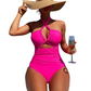 👙 50% OFF NOW!🌊 Criss Cross Halter One-Piece Swimsuit – High Waisted Tummy Control & Chic Cutout – Quick Dry Beach Bathing Suit 🏖️