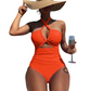 👙 50% OFF NOW!🌊 Criss Cross Halter One-Piece Swimsuit – High Waisted Tummy Control & Chic Cutout – Quick Dry Beach Bathing Suit 🏖️