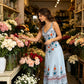 🌸 LIMITED-TIME 50% OFF! ✨ Sleeveless V-Neck Floral Dress – Bohemian, Side Slit, A-Line 👗