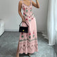 🌸 LIMITED-TIME 50% OFF! ✨ Sleeveless V-Neck Floral Dress – Bohemian, Side Slit, A-Line 👗