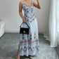 🌸 LIMITED-TIME 50% OFF! ✨ Sleeveless V-Neck Floral Dress – Bohemian, Side Slit, A-Line 👗