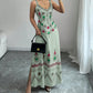 🌸 LIMITED-TIME 50% OFF! ✨ Sleeveless V-Neck Floral Dress – Bohemian, Side Slit, A-Line 👗