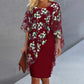 📢📢40% OFF !! ⏰Women's Elegant Floral Print Overlay & Dress Set