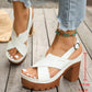 👡 LIMITED-TIME 50% OFF! ✨ Women's Criss-Cross Strap Platform Sandals – Chunky Heel, Adjustable, Non-Slip