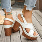 👡 LIMITED-TIME 50% OFF! ✨ Women's Criss-Cross Strap Platform Sandals – Chunky Heel, Adjustable, Non-Slip