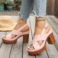 👡 LIMITED-TIME 50% OFF! ✨ Women's Criss-Cross Strap Platform Sandals – Chunky Heel, Adjustable, Non-Slip