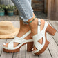 👡 LIMITED-TIME 50% OFF! ✨ Women's Criss-Cross Strap Platform Sandals – Chunky Heel, Adjustable, Non-Slip