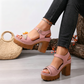 👡 LIMITED-TIME 50% OFF! ✨ Women's Chunky Heel Platform Sandals – Stable, Cushioned, Summer 🌞