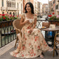 📢📢40% OFF !! ⏰Elegant Floral Print Pleated Maxi Dress