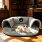 📢📢40% OFF !! ⏰Plush 2-in-1 Cat Tunnel Bed