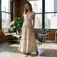 👗 LIMITED-TIME 50% OFF! ✨ Floral V-Neck Maxi Dress – Elegant Smocked Waist, Premium Fabric 🌸