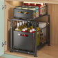 📦 50% OFF! ✨ 2-Tier Pull-Out Shelf – Independent Double-Tier Sliding, 5-Level Height Adjustable & Sturdy Carbon Steel – Maximize Cabinet Storage Effortlessly 💪