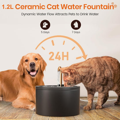 🐱 LIMITED-TIME 50% OFF! ✨ Ceramic Pet Water Fountain – Faucet Style, Ultra-Quiet, Filtered 💦