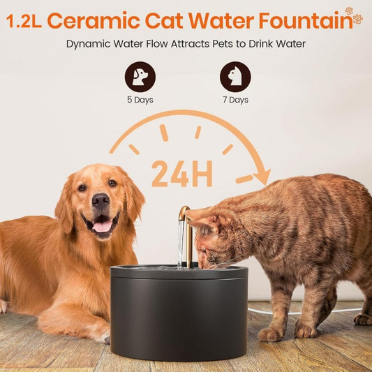 🐱 LIMITED-TIME 50% OFF! ✨ Ceramic Pet Water Fountain – Faucet Style, Ultra-Quiet, Filtered 💦