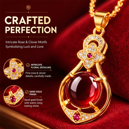 🌸 50% OFF NOW! 🌸Elegant Four-Leaf Clover Teardrop Necklace