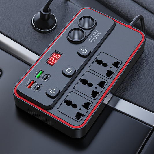 📢📢50% OFF !! ⏰Multifunctional Car Charger with AC Outlets & USB