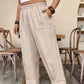 ⏳ LIMITED TIME 50% OFF! 👖 Women's Cuffed Ankle Pants – Relaxed Fit, Elastic Waist & Solid Colors 💛