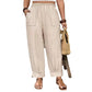 ⏳ LIMITED TIME 50% OFF! 👖 Women's Cuffed Ankle Pants – Relaxed Fit, Elastic Waist & Solid Colors 💛