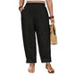 ⏳ LIMITED TIME 50% OFF! 👖 Women's Cuffed Ankle Pants – Relaxed Fit, Elastic Waist & Solid Colors 💛