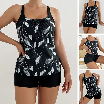 👙 PROMO LIMITÉE -50% ! 🌊 Printed Two-Piece Swimsuit – Tummy Control, 4-Way Stretch, UPF 50+, 6 Patterns, Sizes S-2XL 🌸