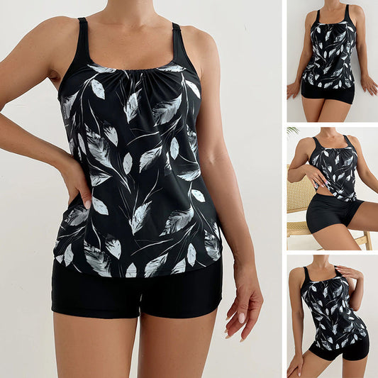 👙 PROMO LIMITÉE -50% ! 🌊 Printed Two-Piece Swimsuit – Tummy Control, 4-Way Stretch, UPF 50+, 6 Patterns, Sizes S-2XL 🌸