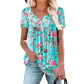 📢📢40% OFF !! ⏰Women’s Flowy Floral Button-Up Tee – Casual, Breezy, Versatile 🌸