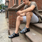 👞 50% OFF NOW! 🏖️ Men's Closed-Toe Beach Sandals – Breathable Hollow Design & Cushioned Comfort 👟