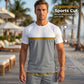 🔥 Pro-Favorite Men's Color-Block Sportswear Set – Cotton Blend – Micro-Mesh Breathable