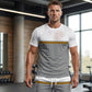 🔥 Pro-Favorite Men's Color-Block Sportswear Set – Cotton Blend – Micro-Mesh Breathable