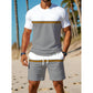 🔥 Pro-Favorite Men's Color-Block Sportswear Set – Cotton Blend – Micro-Mesh Breathable