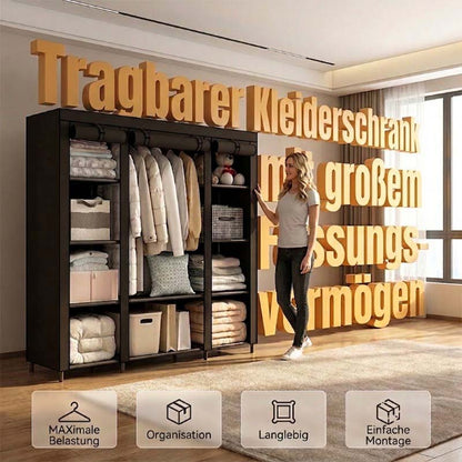 🔥📦 LAST DAY 50% OFF! Portable Non-Woven Fabric Wardrobe – Easy Assembly, Steel Frame, 3 Sizes – Perfect for Bedroom & Dressing Room 🏠✨