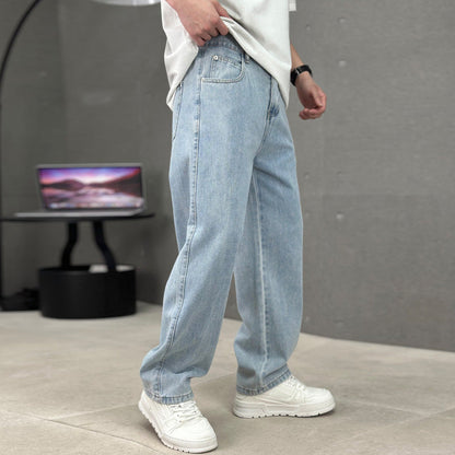 🔥 Pro-Favorite Men's Loose Fit Straight Leg Pants with Classic Pockets – Polyester – Breathable 👖
