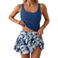 🔥Tank Top & Side Tie Skirt Swimwear Set – Polyester – Modest Coverage & Adjustable Side Tie for Beach & Pool 👙