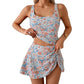 🔥Tank Top & Side Tie Skirt Swimwear Set – Polyester – Modest Coverage & Adjustable Side Tie for Beach & Pool 👙