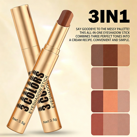 🌸 BUY 1 GET 1 FREE! ✨ 3-in-1 Gradient Eyeshadow Stick – Highlight, Transition & Shadow in One, One-Swipe Application & Ergonomic Curved Nib – Long-Wearing Waterproof Creamy Formula for Effortless Eye Looks 💫