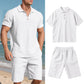 🔥 Pro-Favorite Men's Casual Top & Shorts 2-Piece Set – Linen Blend – Breathable ☀️