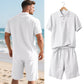 🔥 Pro-Favorite Men's Casual Top & Shorts 2-Piece Set – Linen Blend – Breathable ☀️
