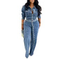 👖 50% OFF NOW! ✨ Women's Chic Denim Set – Asymmetrical Buttons & Tailored Fit – Effortless Modern Style 🧥