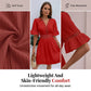 👗 PROMO LIMITÉE -50% ! ✨ Chic V-Neck Dress with Lace Cutout Details – Pleated Skirt, Flutter Sleeves, Breathable Fabric, 5 Colors, Sizes S-XL 🌸