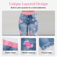 🩳 LIMITED-TIME 50% OFF! 💥 Women's Distressed Denim Shorts with Colorful Leggings Set – High-Stretch, Layered, High-Waist ✨