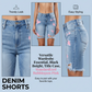 🩳 LIMITED-TIME 50% OFF! 💥 Women's Distressed Denim Shorts with Colorful Leggings Set – High-Stretch, Layered, High-Waist ✨