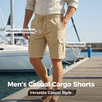 ⏰ PROMO LIMITÉE -50% ! 🩳 Men's Casual Cargo Shorts with Drawstring – Multi-Pocket, Breathable, Knee-Length, 7 Colors, Sizes XS-3XL ☀️