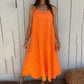 👗✨ FLASH SALE 50% OFF! Women's Casual Loose Fit A-Line Dress – Breathable Blend Fabric, Round Neck Spaghetti Straps, 5 Colors, Sizes S-3XL 🔥