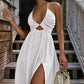 🎉 New Arrival – 50% OFF! 💥 Sexy V-Neck Maxi Dress – Floor-Sweeping Goddess Vibes ✨