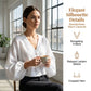 🌞 Women’s Sun Protection Shirt – Deep V-Neck 👗 Lantern Sleeves – Sheer Layer for Daily Layering 🌬️