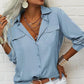 👔 PROMO LIMITÉE -50% ! ✨ Chemise Femme Unie à Revers – Col Classique, Poches Poitrine, Coupe Ample, 6 Coloris, Tailles S-2XL 🌿