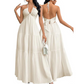 👗 PROMO LIMITÉE -50% ! ✨ Halter Neck Backless Tiered Maxi Dress – Deep V-Neck, Empire Waist, Flowy Tiered Skirt, 3 Colors, Sizes S-XXL 🌸