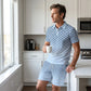 👕 LIMITED TIME 50% OFF! ✨ Men's Geometric Print Collared Top & Shorts Set – Modern Pattern & Breathable Coordinated Look 🔷